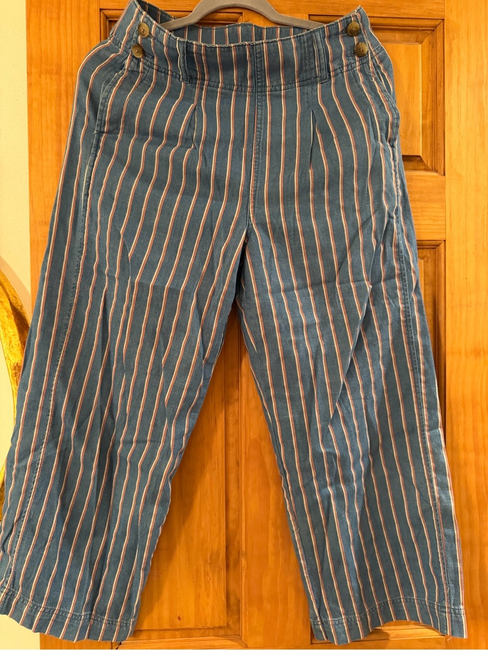 Women’s Blue Striped Casual Pants